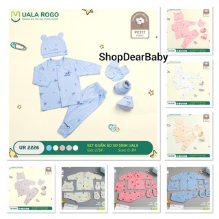 Set dài tay cúc giữa sơ sinh petit UALA ROGO 3068, 2226