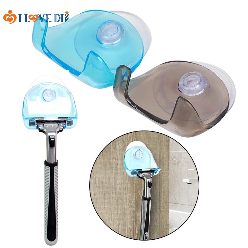Giá Treo Bàn Chải Đánh Răng/Dao Cạo Râu Bằng Nhựa Gắn Tường Thiết Kế Tối Giản Nhỏ Gọn Có Giác Hút Cho Nhà Tắm