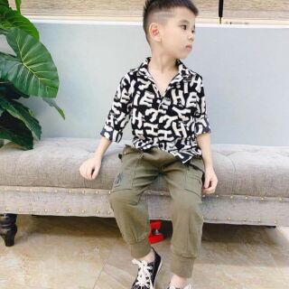 Áo sơ mi cho bé trai sai 12/16kg