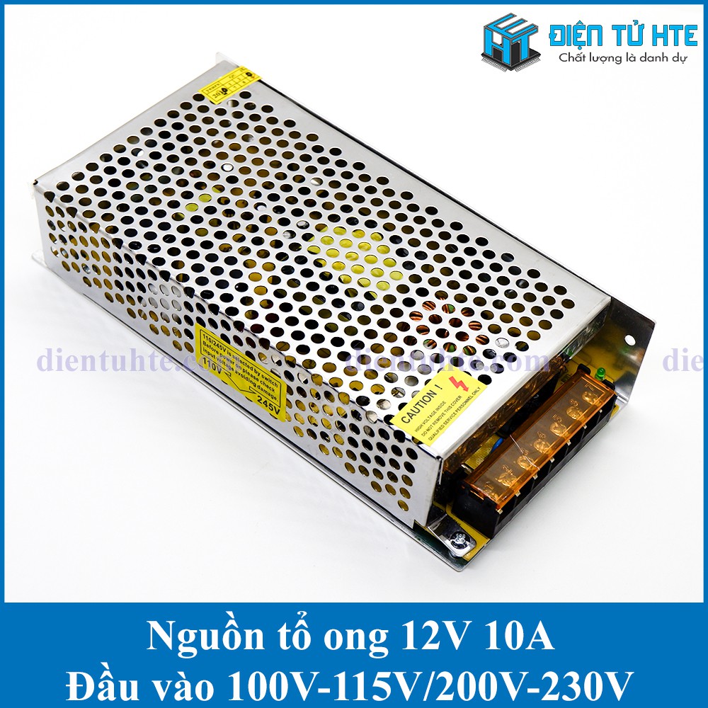 Nguồn tổ ong 12V 10A loại tốt [HTE Quy Nhơn CN2]