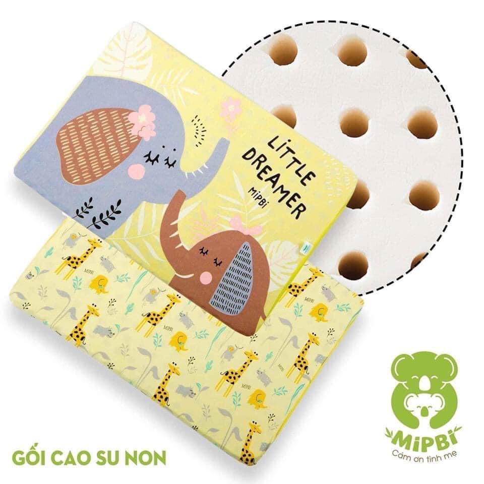 Gối cao su non cao cấp Mipbi cho bé Tặng 01 vỏ gối