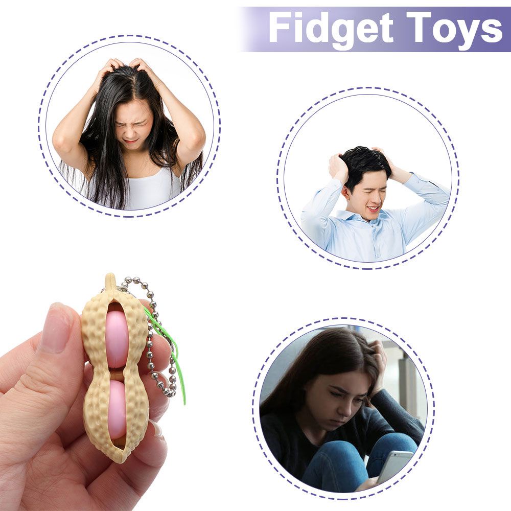 1/3/5/10 Móc Khóa Đồ Chơi Hình Hạt Đậu Phộng Dễ Thương