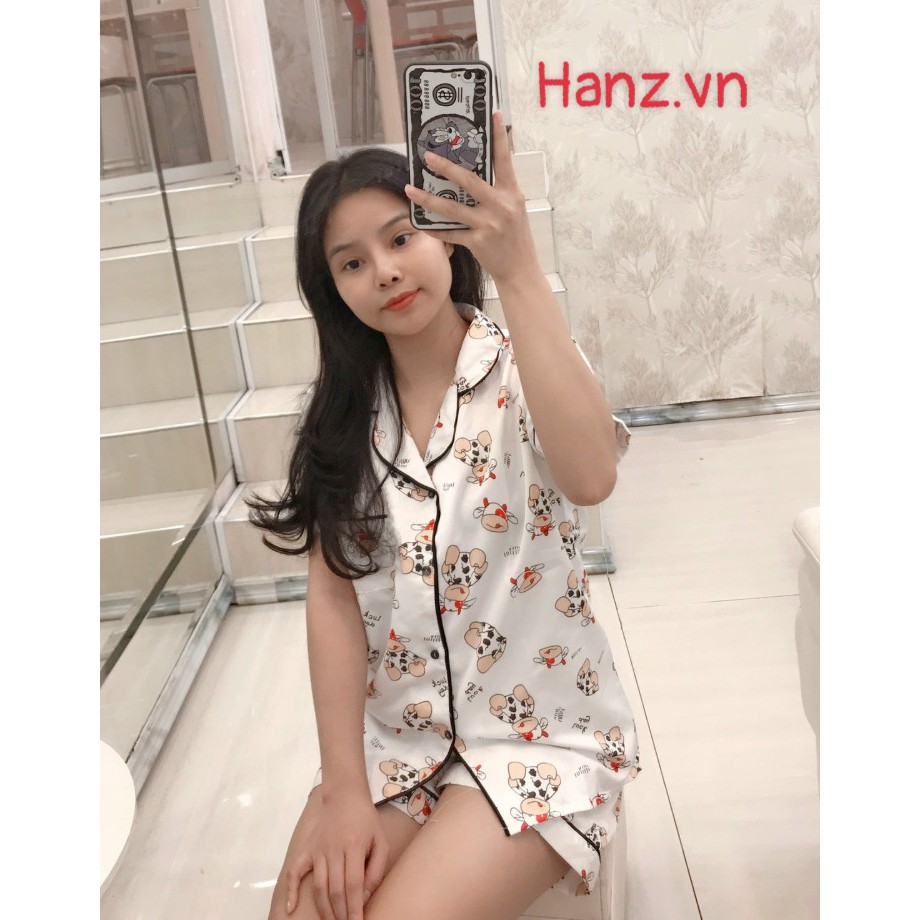 Bộ đồ ngủ nữ pijama bò sữa cộc đùi bộ mặc nhà chất kate thái thoải mái dễ thương giá rẻ H5 | BigBuy360 - bigbuy360.vn
