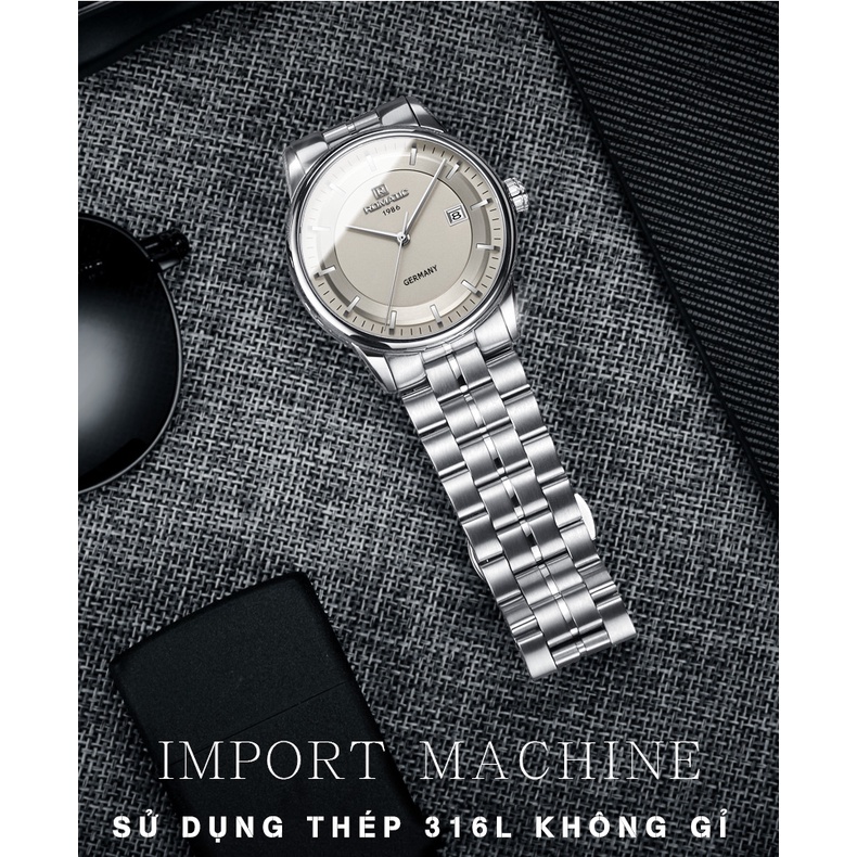 Đồng hồ Nam ROMATIC 1986 Máy GERMANY - Khóa Bướm + Dây Thép Đúc Đặc Cao Cấp | BigBuy360 - bigbuy360.vn