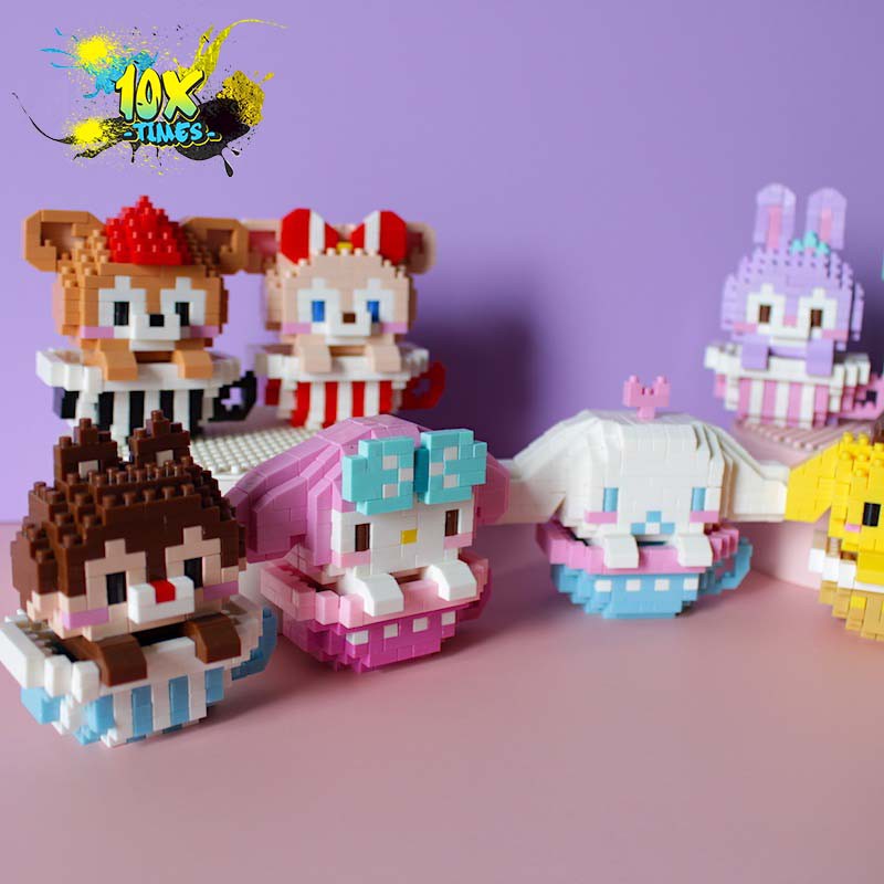 (27 mẫu)Lego 3d dễ thương cute hình cốc kitty, doremon, stich, cinamoroll,mymelody, quà tặng sinh nhật, quà tặng bạn gái