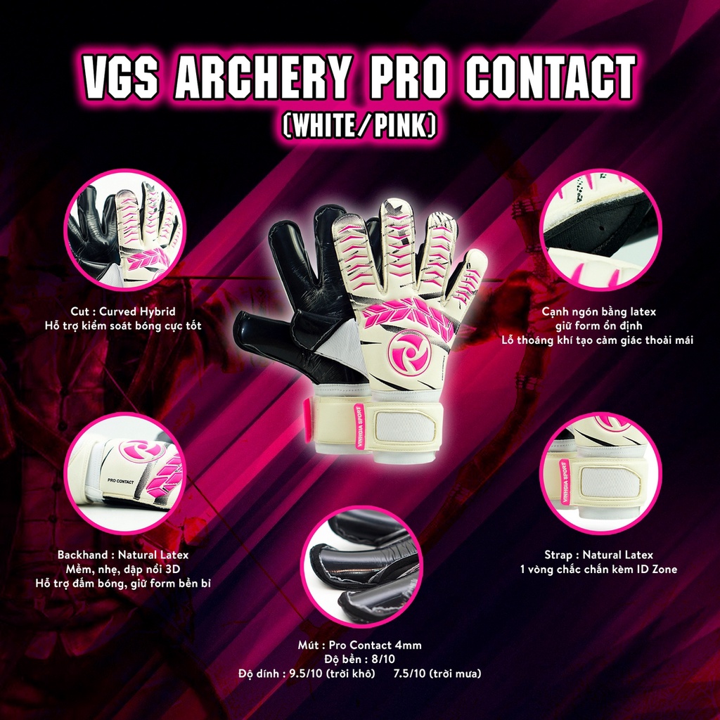 Găng tay thủ môn chính hãng VGS Archery Pro Contact