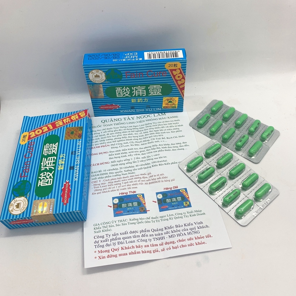 Toan Thống Linh Đài Loan Tem Bầu Và Vuông Hộp 20 Viên- Hỗ Trợ Xương Khớp