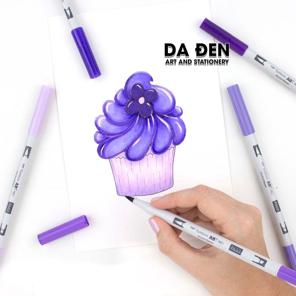 [DA ĐEN] Bộ 5 Bút Dual Marker Tombow ABT Pro - Purple Tones