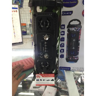 Loa Bluetooth CH-M18 tích hợp hát Karaoke (Rằn Ri Đen )