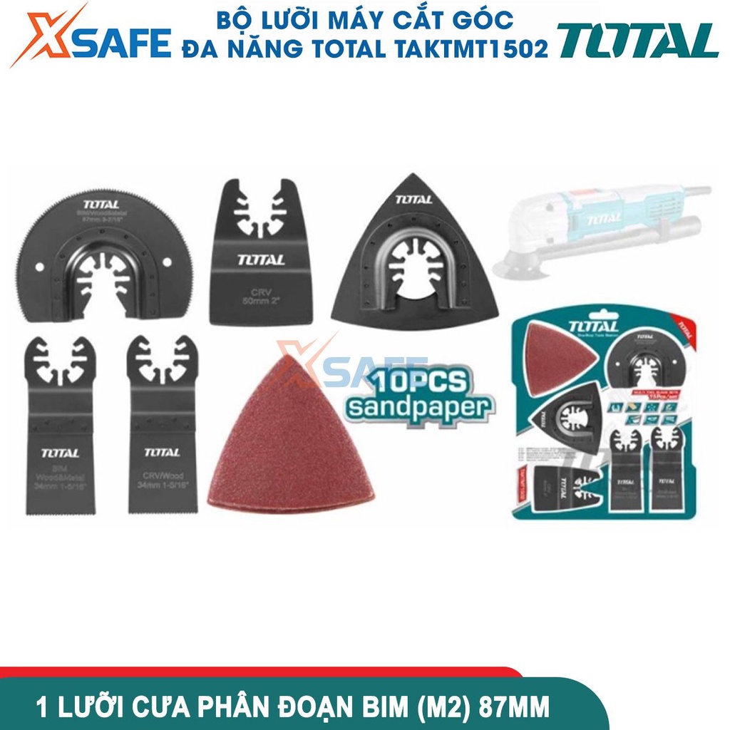 Bộ lưỡi cắt máy cắt rung TOTAL TAKTMT1502 gồm lưỡi cắt và đế nhám, sử dụng cho máy cắt rung TOTAL TS3006 - chính hãng