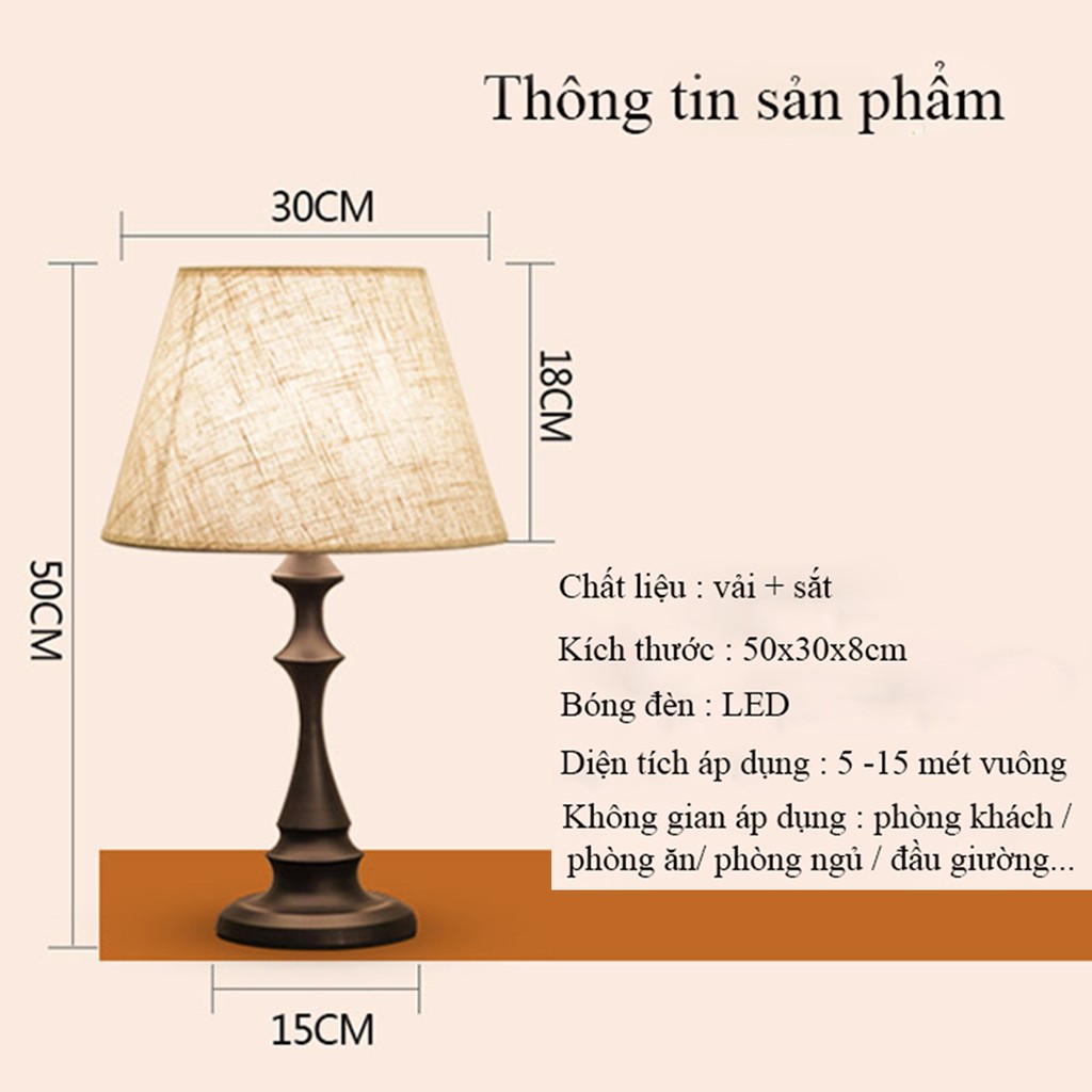 Đèn Để Bàn, Đèn Phòng Ngủ, Đèn decor Trang Trí Nội Thất SANG TRỌNG - 3 màu ánh sáng