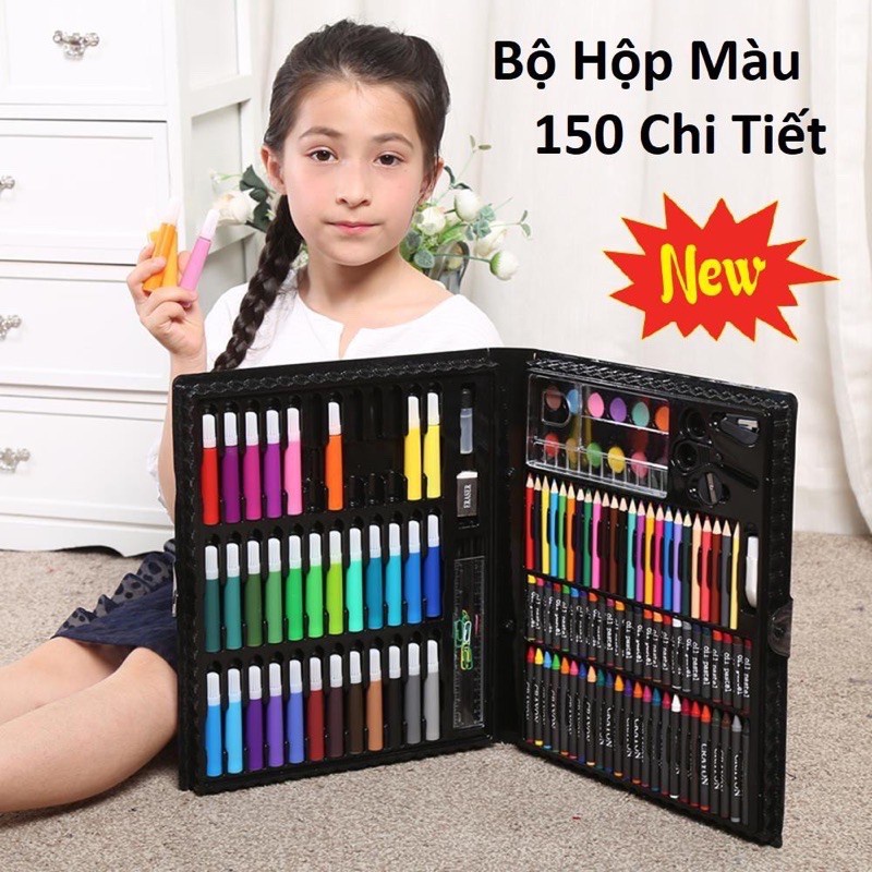 Hộp bút màu cho bé 150 chi tiết cao cấp trẻ em chất lượng