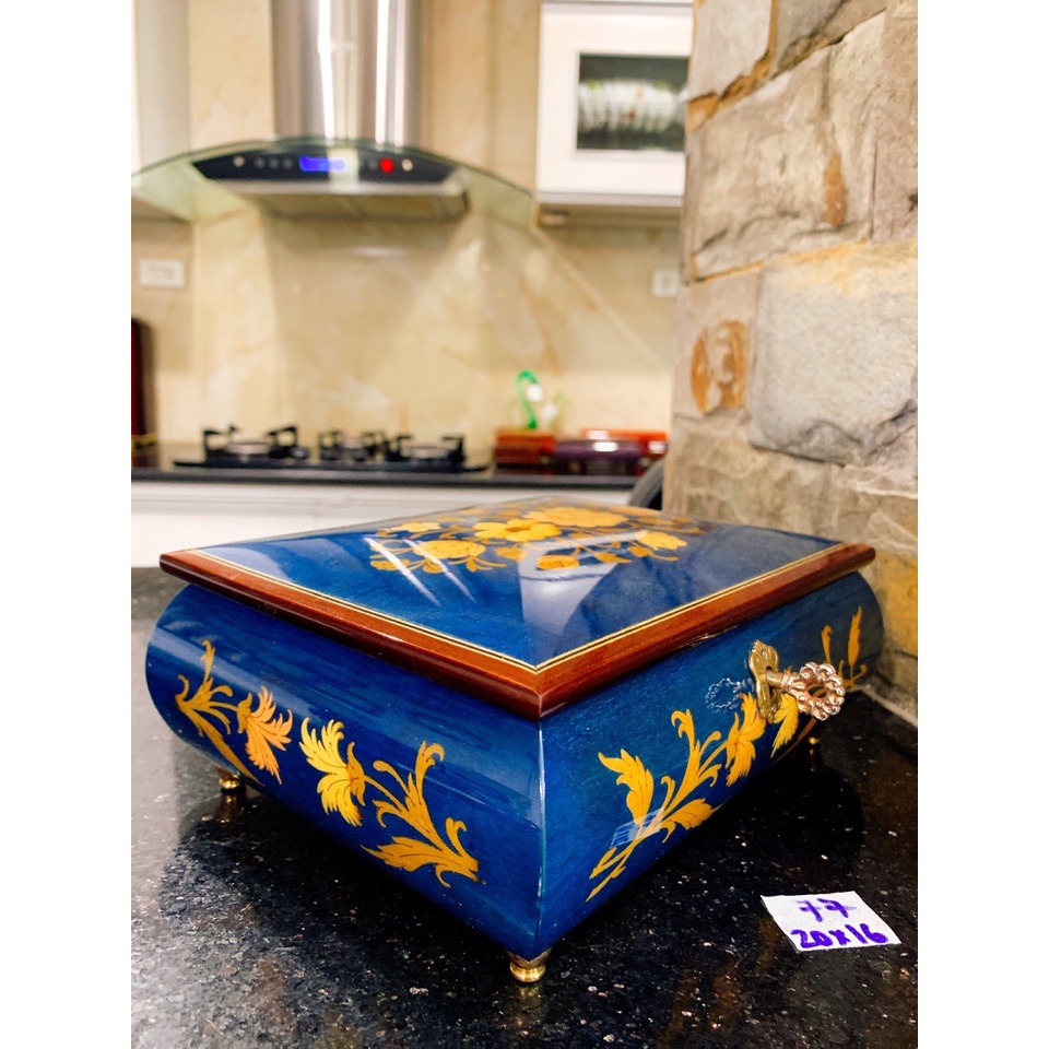 Hộp nhạc Sankyo gỗ khảm ITALY cao cấp chơi bản "Love Story"  MS77