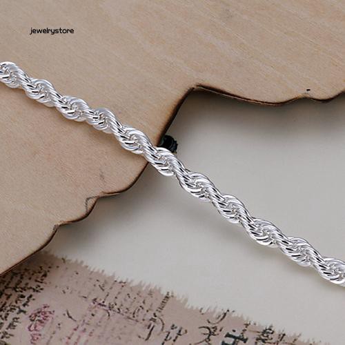 Vòng tay mạ bạc dạng dây xích xoắn thanh lịch | BigBuy360 - bigbuy360.vn