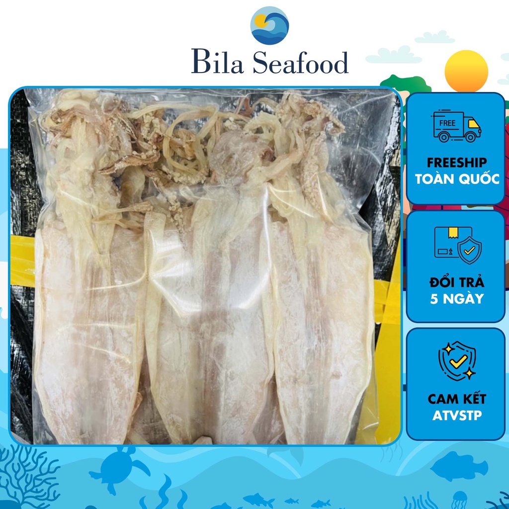 Mực khô Cô Tô hàng câu dày thịt ngon ngọt loại 1 size 12-14 con/kg, đồ hải sản khô đặc sản Quảng Ninh - BILA SEAFOOD