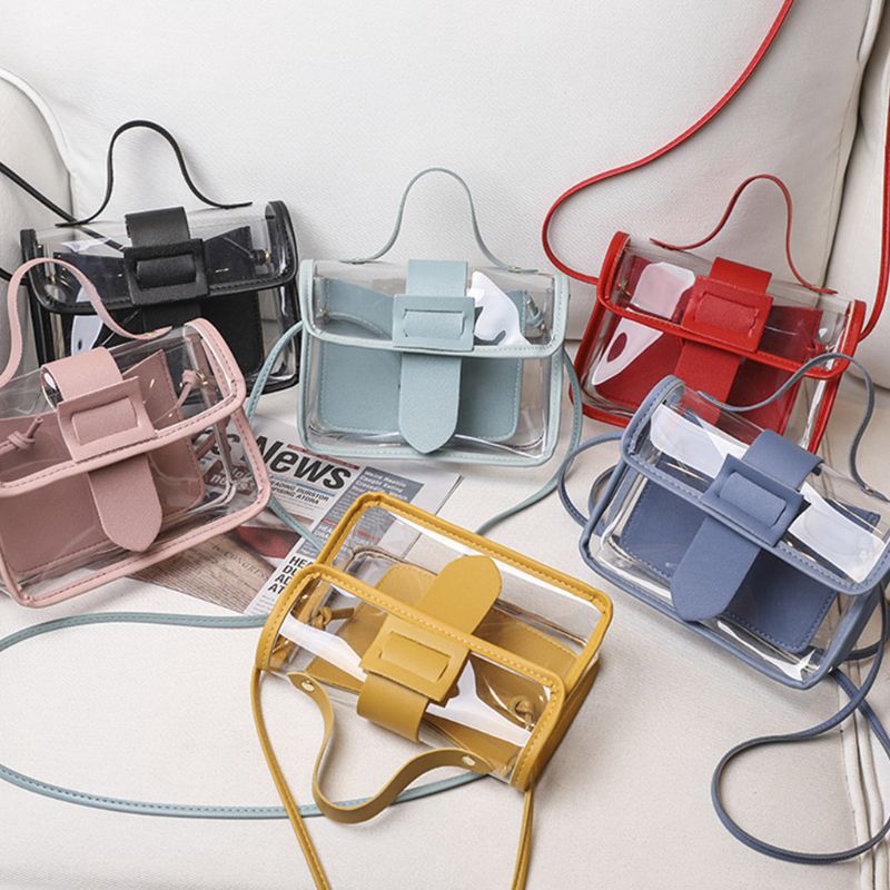 Túi đeo chéo loại nhỏ trong suốt thời trang mùa hè cho nữ