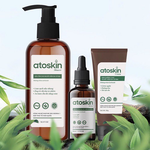 Serum giảm Mụn lưng, kích ứng da Atoskin - Công nghệ Hàn Quốc Enzym Bio-Derma không chứa Corticoid