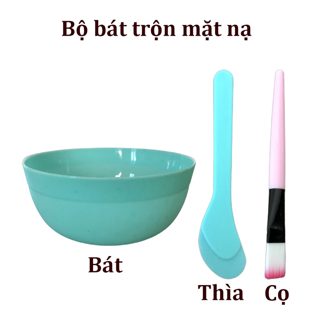 Bộ bát trộn mặt nạ gồm thìa cọ đắp mặt nạ