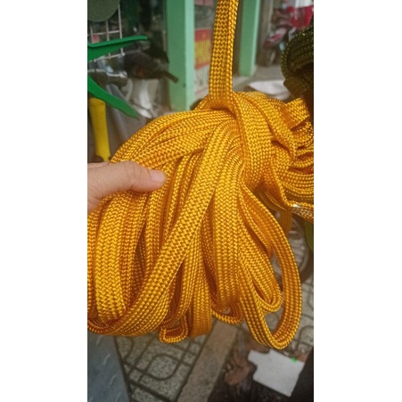 Dây dù mắc võng ,dây thừng loại tốt dài 25 mét  bản 1,5p và 2p màu vàng màu xanh loại tốt