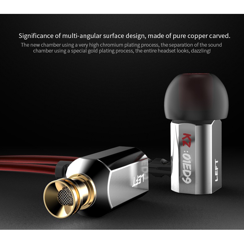 Tai nghe nhét tai Kz Ed9 Edr1 / Ed2 / Zs3 âm thanh siêu trầm bằng hợp kim kẽm