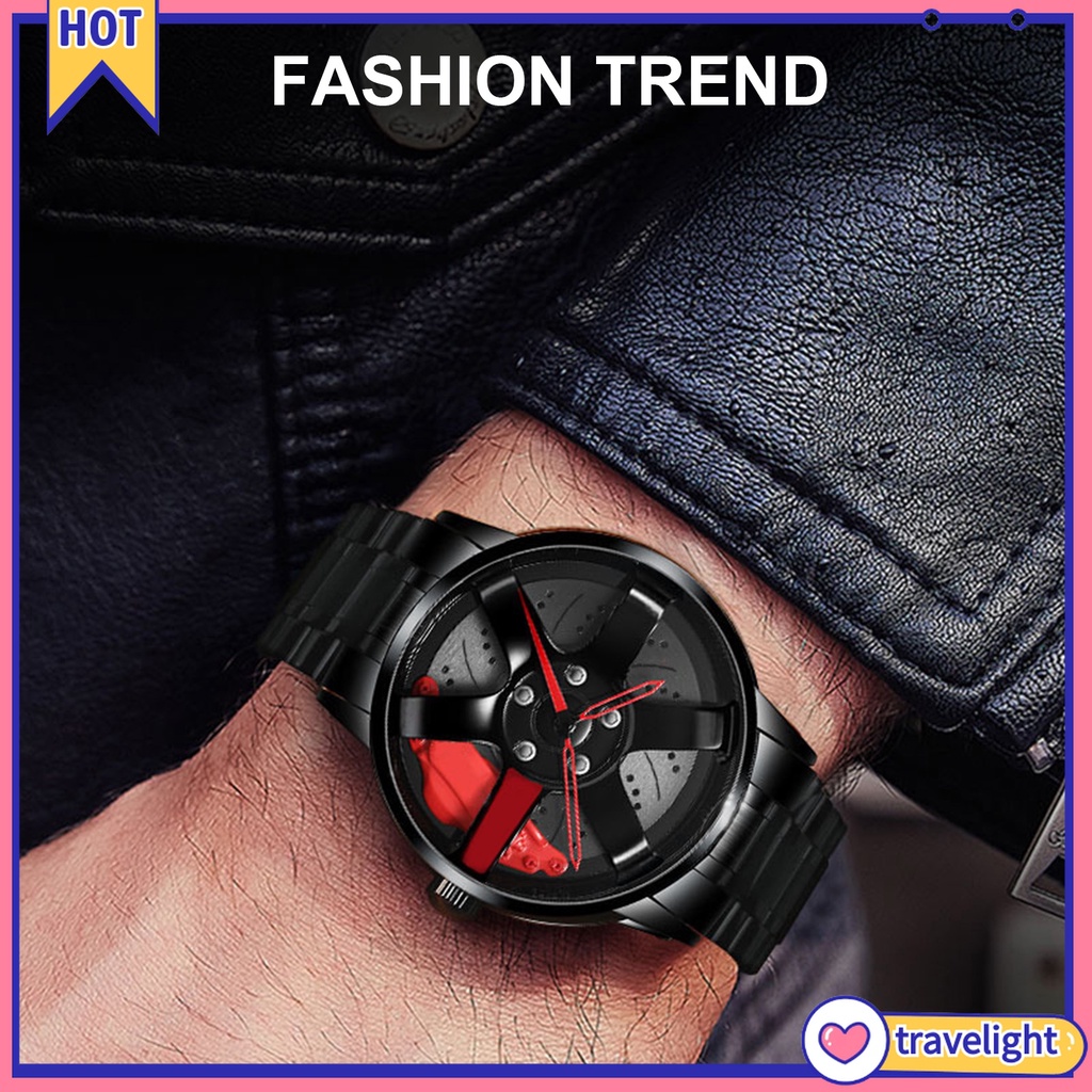 (Travelight) Đồng hồ quartz đeo tay không thấm nước hình trục bánh xe
