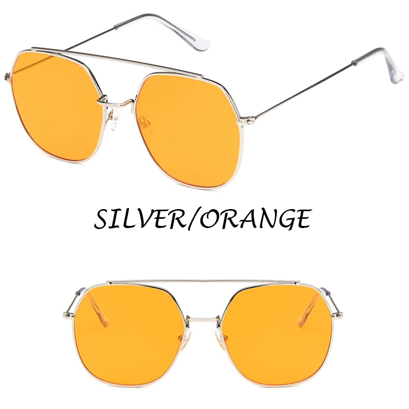 Kính râm gọng vuông kim loại oversized thời trang nữ phong cách Hàn Quốc