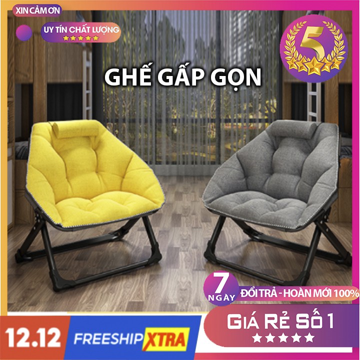 Ghế sofa xếp gấp gọn 𝐅𝐑𝐄𝐄𝐒𝐇𝐈𝐏 Ngồi đọc sách thư giãn làm việc chất liệu vải cotton, Lanh, Oxford