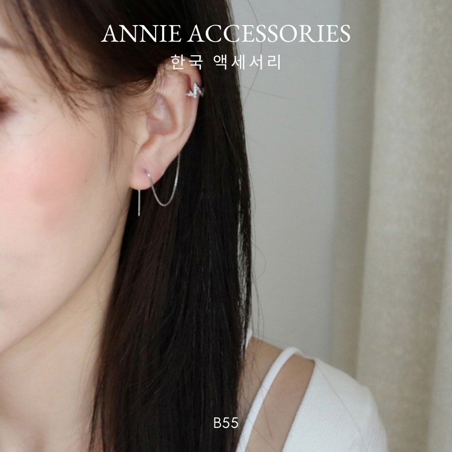 Bông tai kẹp vành kiểu ziczac cá tính đeo thời trang ( 1 CHIẾC ) ANNIE - B55