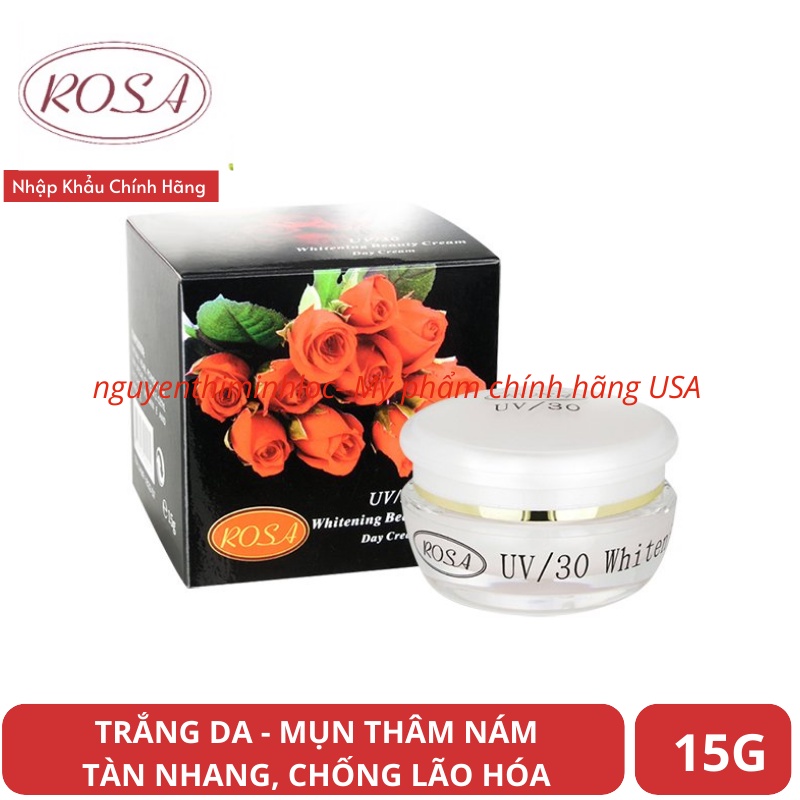 Kem Dưỡng Trắng Da ROSA Hoa Hồng Đen UV/30 - WHITENING BEAUTY CREAM 15G