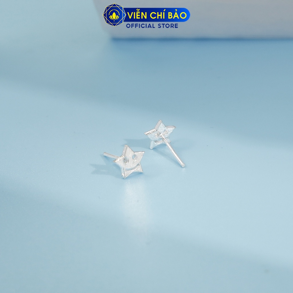 Bông tai bạc nữ hình ngôi sao mặt cười chất liệu bạc 925 thời trang phụ kiện trang sức nữ thương hiệu Viễn Chí Bảo E066