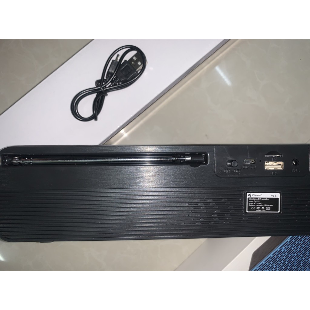 Loa Kisonli VS-1 (BT/TF/AUX/USB) đen, xanh