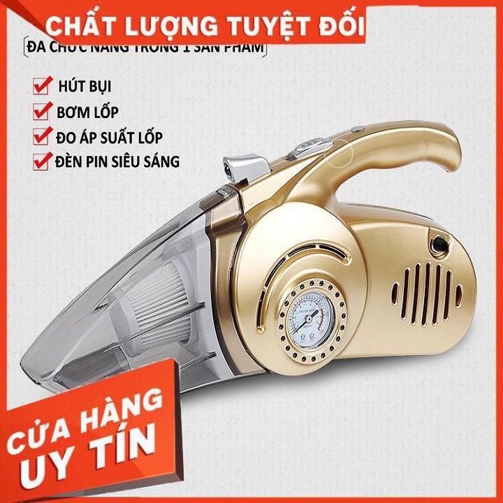 [XẢ KHO+FREE SHIP] Máy hút bụi, bơm lốp ô tô 4in1