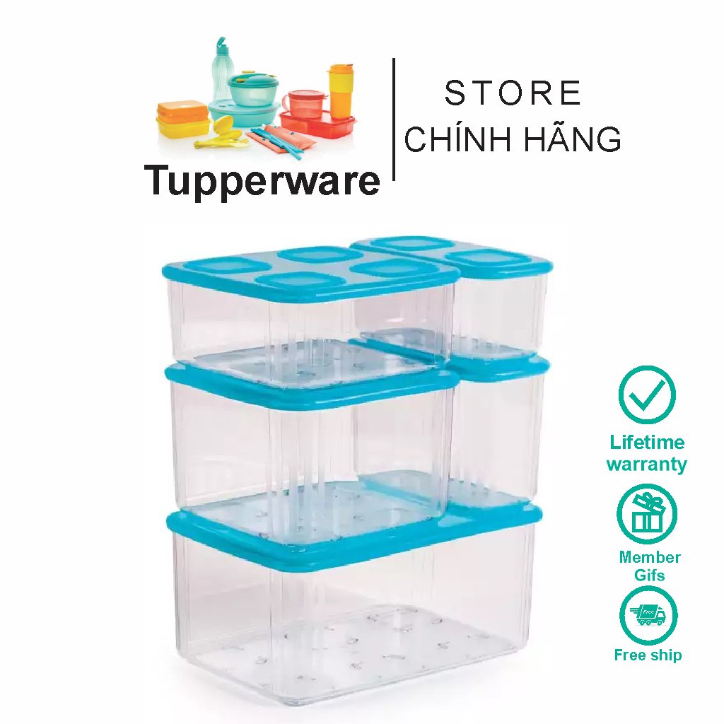 Bộ hộp trữ mát thực phẩm Fresh Clear Set 5 - nhựa nguyên sinh
