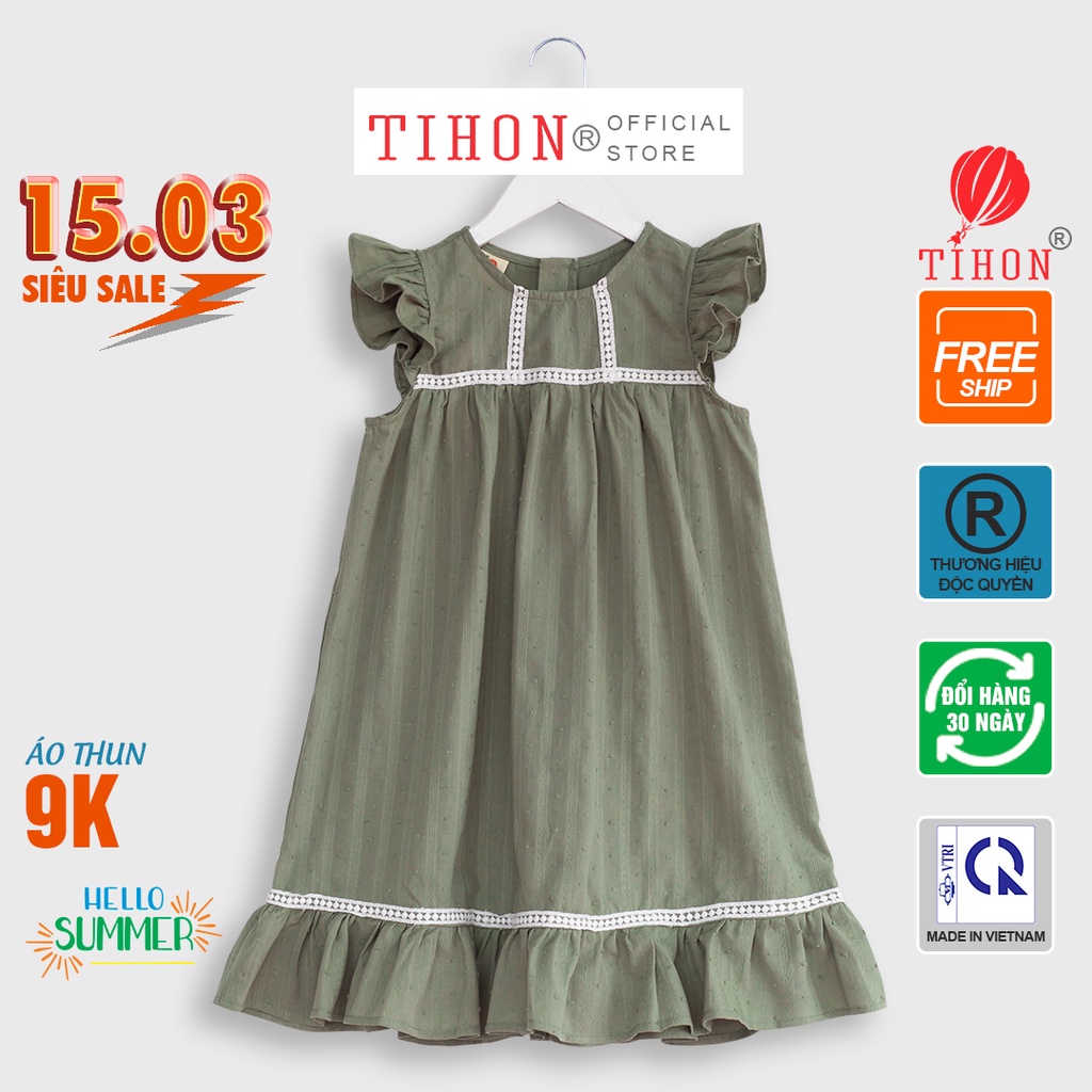 Váy Bé Gái TIHON 3 Màu Xinh Xắn Chất Liệu Thoáng Mát VT0750189