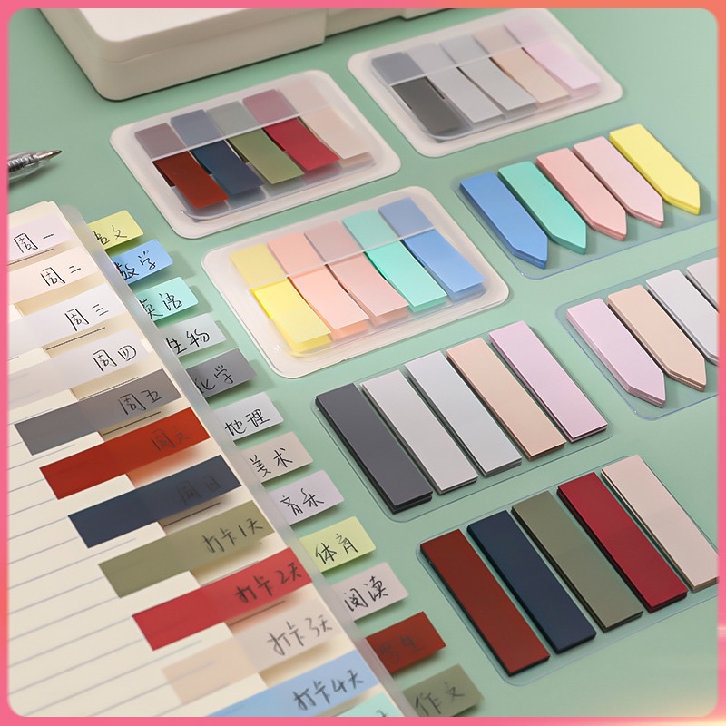 Morandi Giấy ghi chú dán ghi chú phân loại màu sắc phân loại thời gian N times
