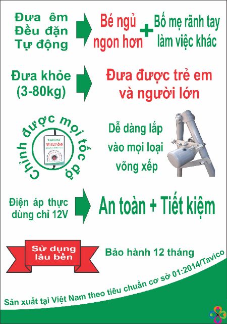 Máy đưa võng cao cấp Livorno chịu lực 80kg made in Vietnam