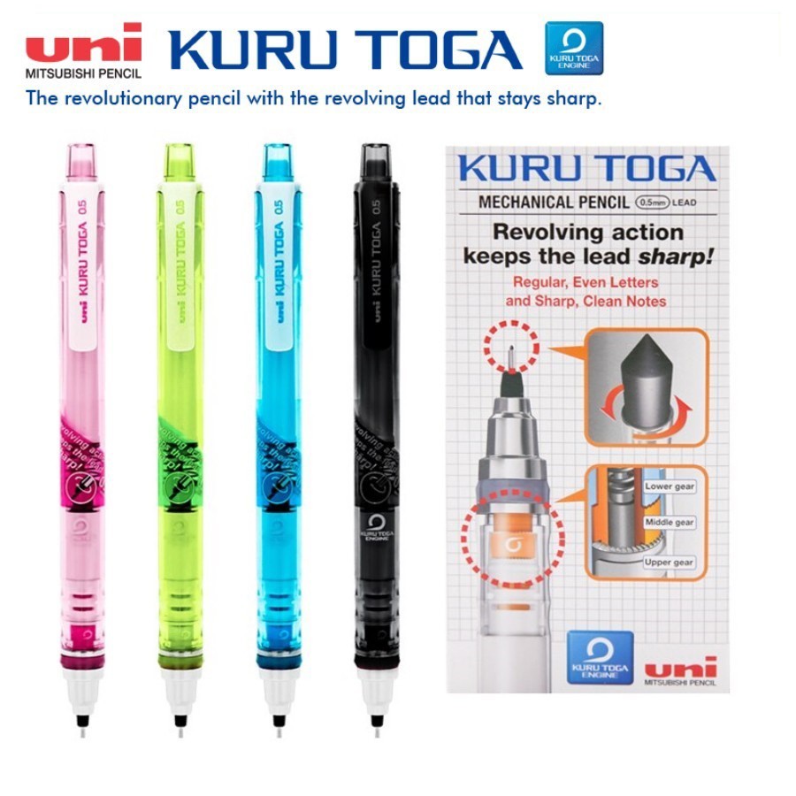 Bút chì bấm xoay tự động Uni Kuru Toga M5-450T hàng chính hãng