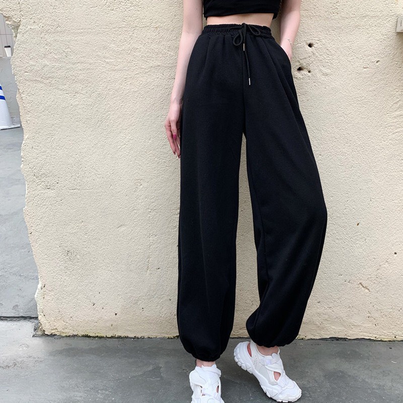 Quần jogger nữ ulzzang chất da cá - quần bom bo gấu bo chun cá tính ROSA BOUTIQUE
