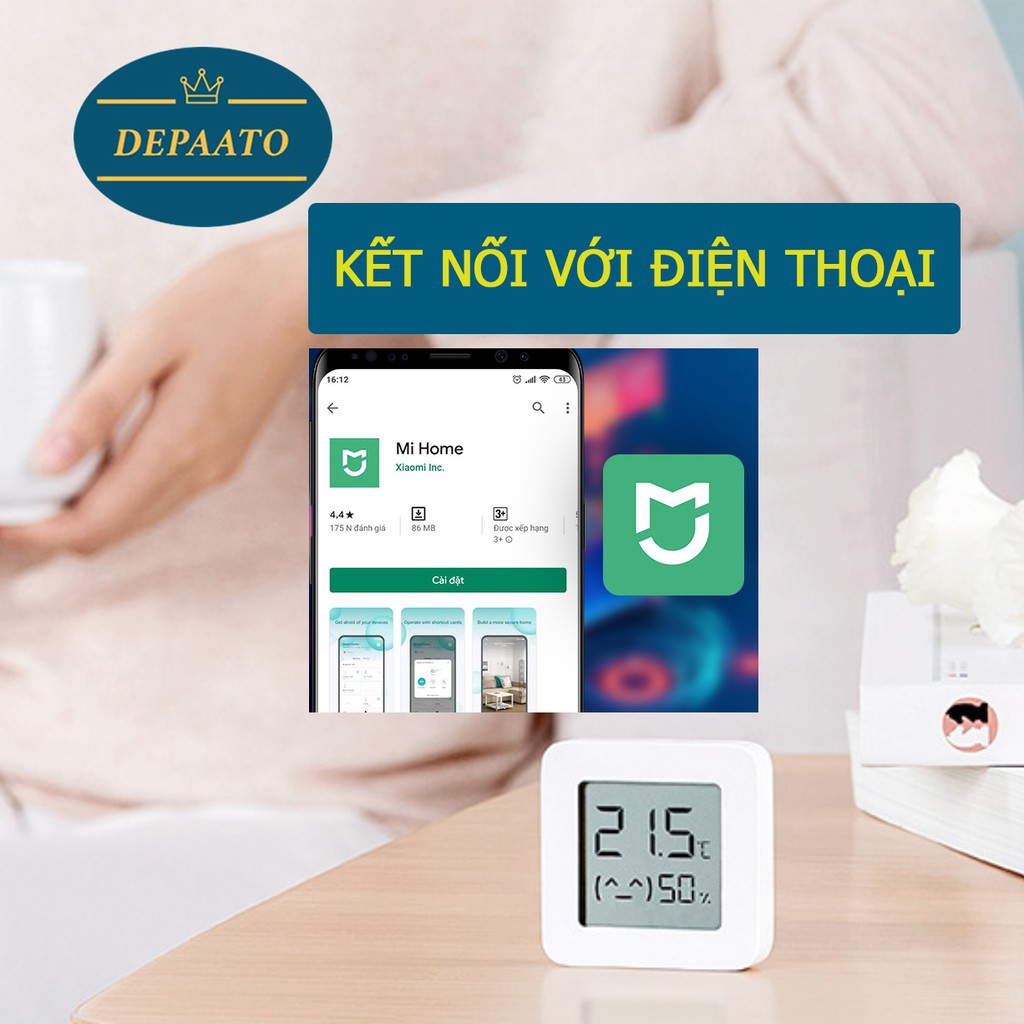 Ẩm kế Xiaomi Mijia gen 2 - Nhiệt ẩm kế Xiaomi Mijia 2 (Kết nối App)