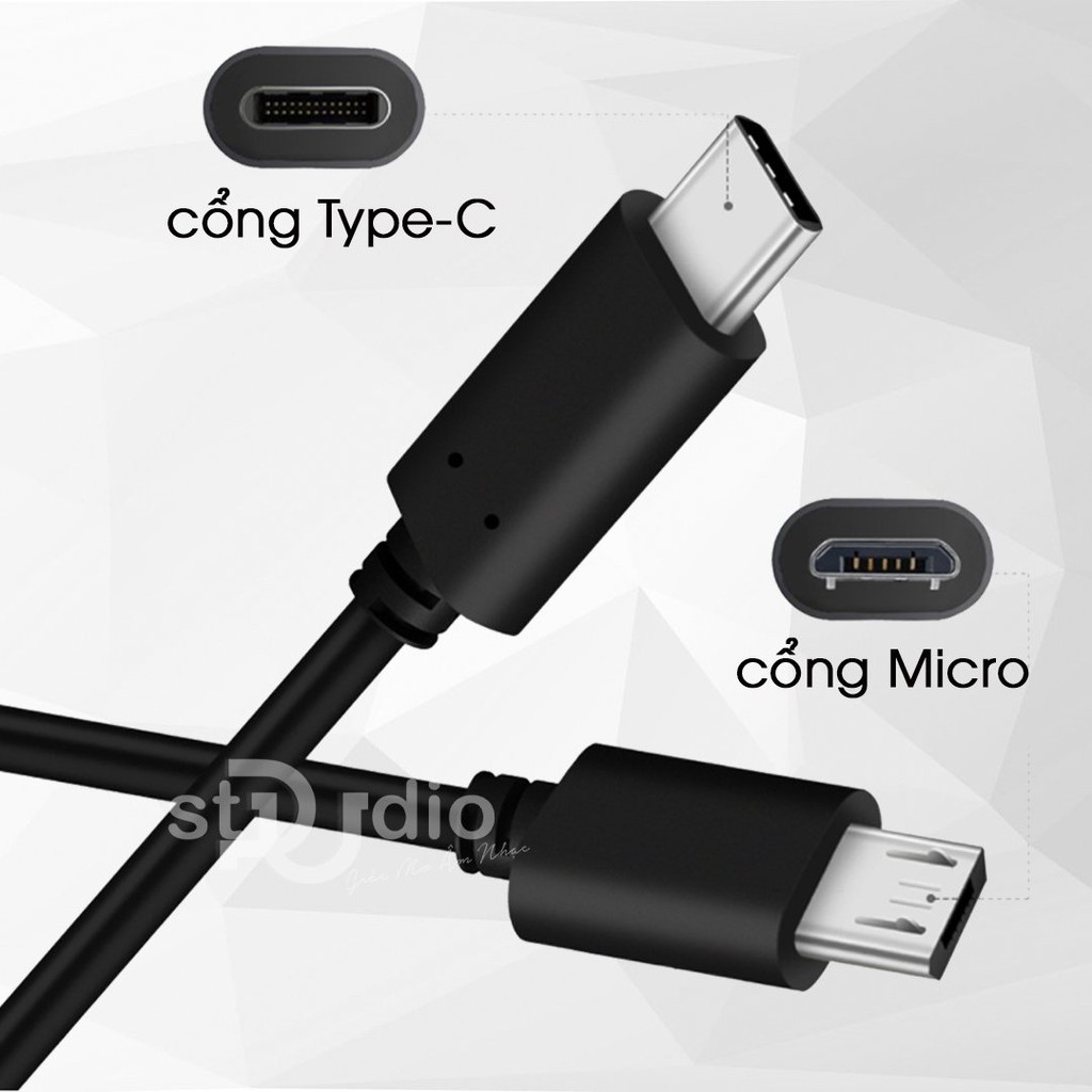 Cáp chuyển Micro USB to Type-C Hàng chính hãng