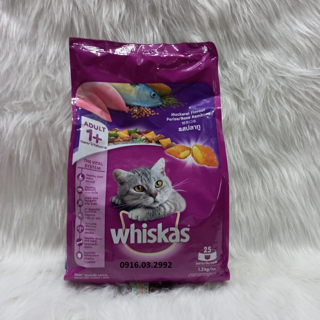 Thức ăn cho mèo trưởng thành Whiskas 1,2kg