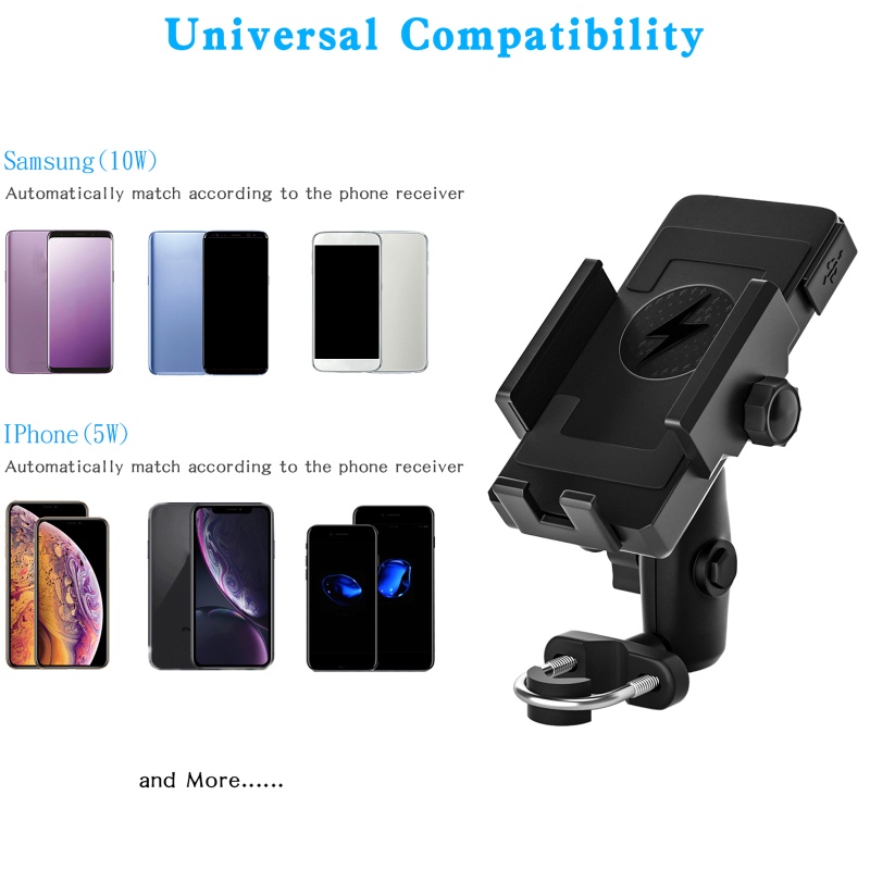 Giá Đỡ Điện Thoại Kiêm Sạc Không Dây Mặt Gương Chống Sốc