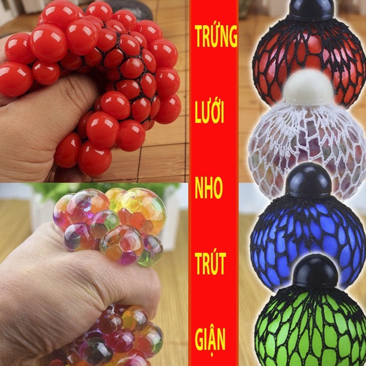 Bóng lưới slime hạt , trứng lưới Squishy, bóng nho thú vị xả stress hiệu quả