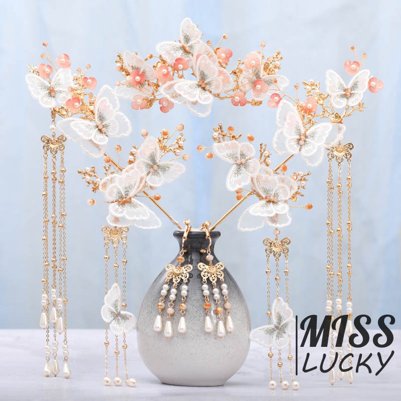 Bộ Phụ Kiện Trang Trí Tóc Phong Cách Cổ Điển Thanh Lịch Dành Cho Nữ