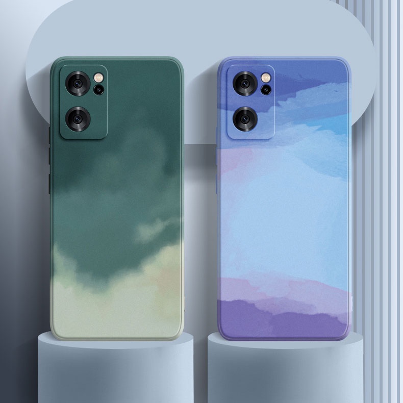 Ốp Điện Thoại Màu Nước Cạnh Vuông Cho OPPO Reno 7 7Z Pro Plus Reno7 Z 4G 5G 2022