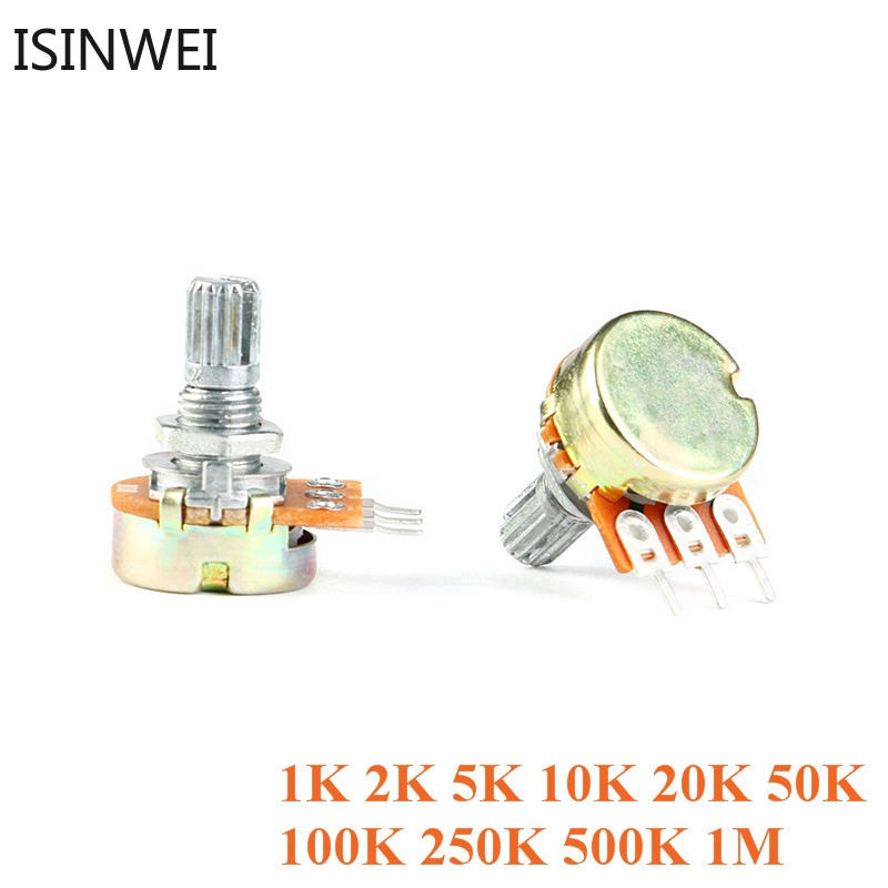 10 Chiết Áp Wh148 1k 2k 5k 10k 20k 50k 100k 250k 500k 1m 3 Pin 15mm