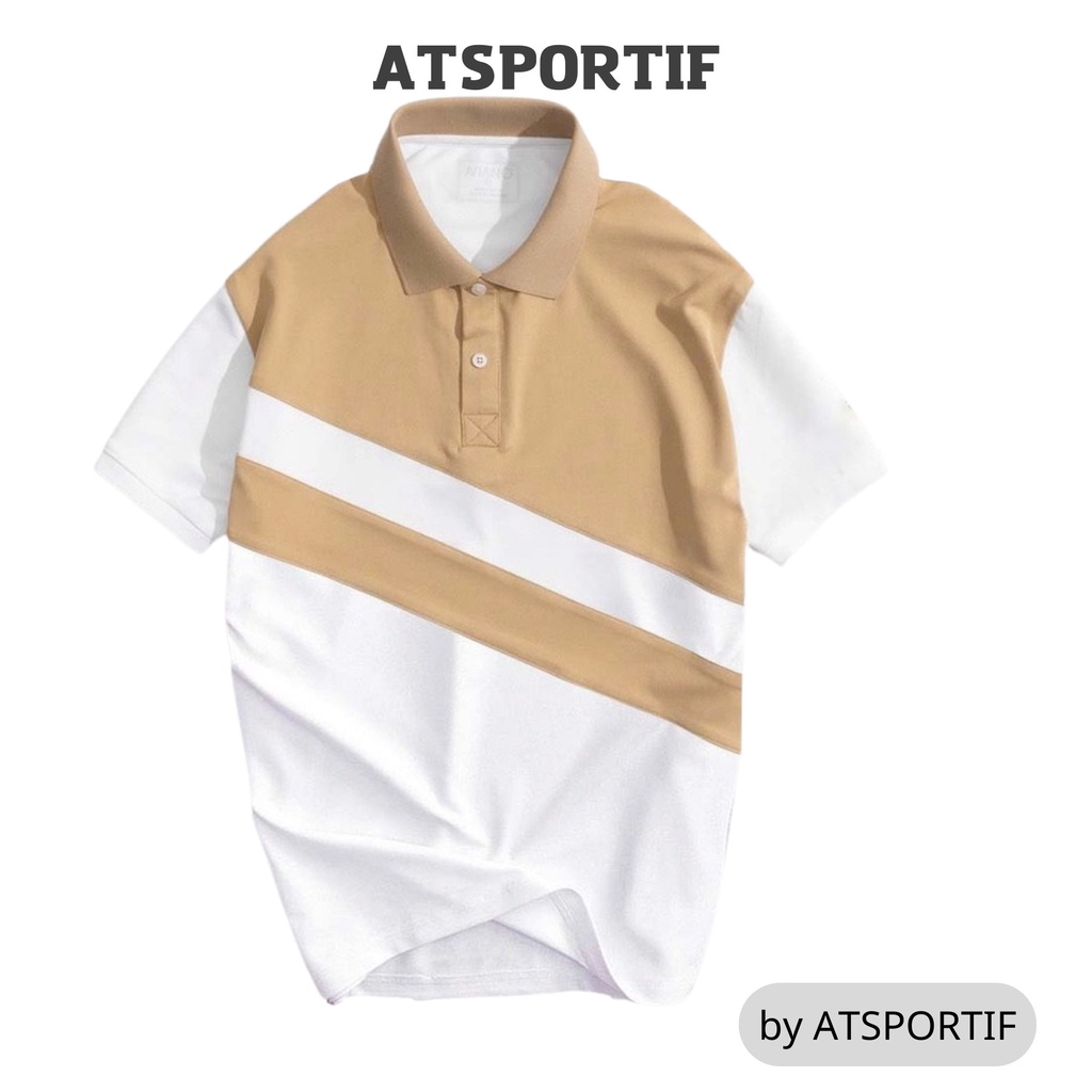 Aó polo nam ATMAN vải cá sấu cotton CVC, xuất xịn,chuẩn form, sang trọng phối màu song song