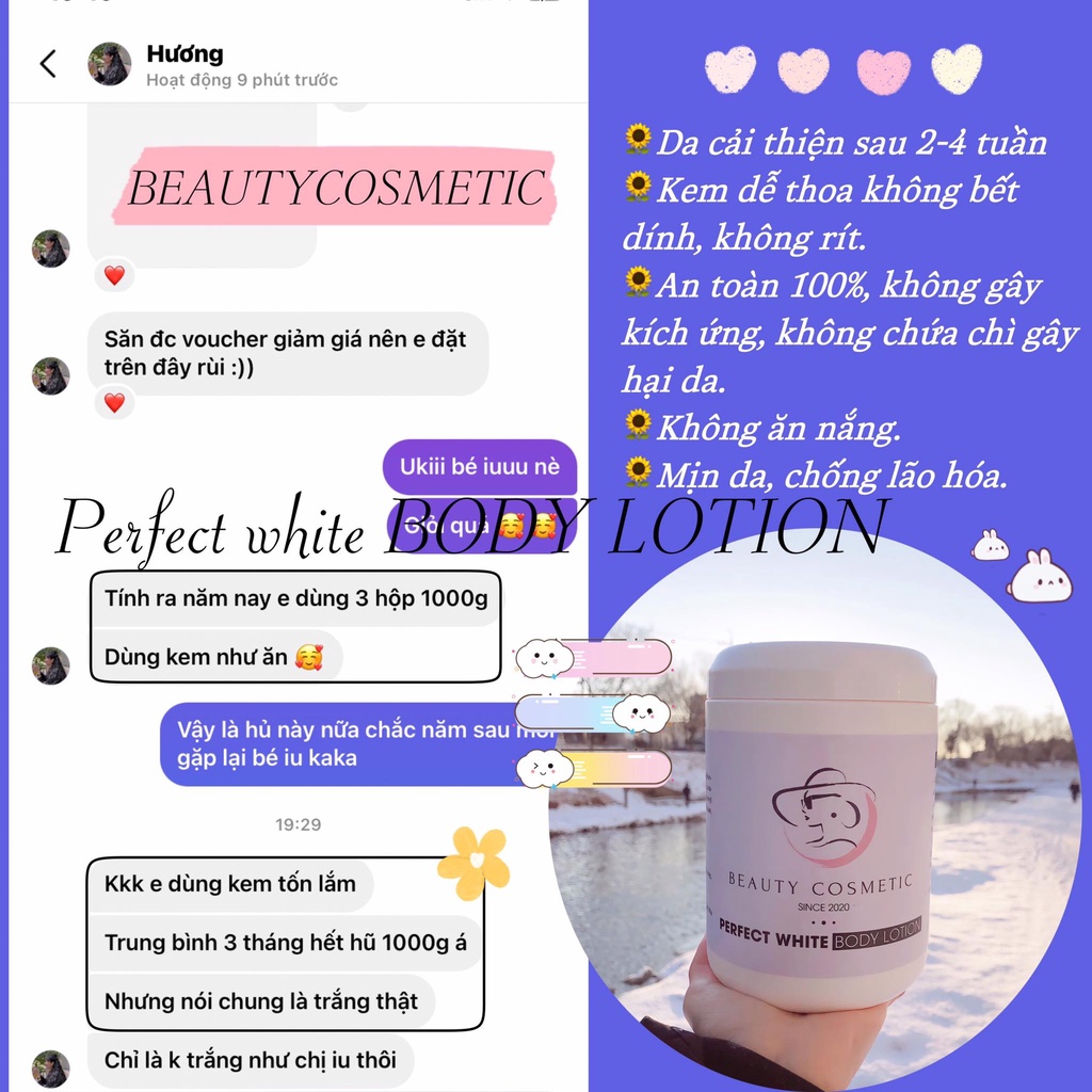 [TRẮNG DA AN TOÀN] KEM DƯỠNG TRẮNG DA PERFECT WHITE BODY LOTION 1000GRAM | BigBuy360 - bigbuy360.vn