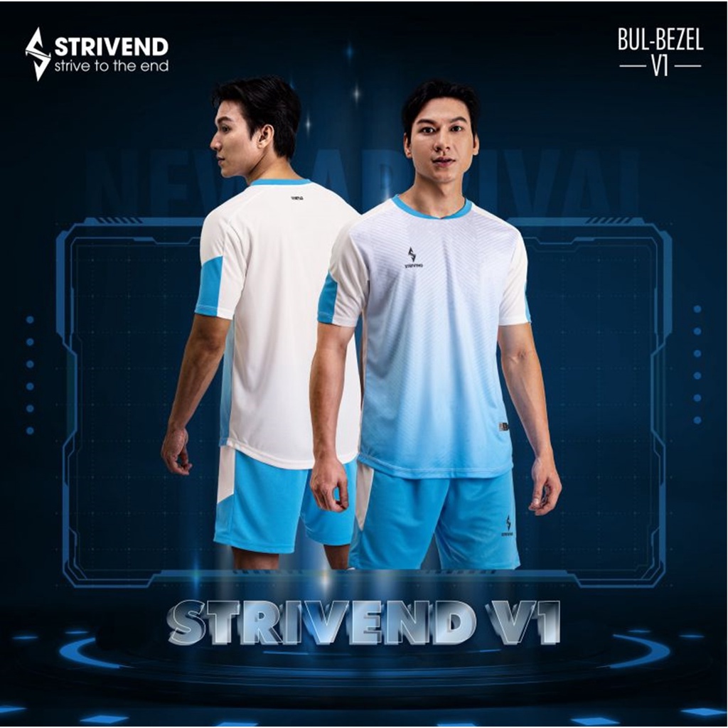 Quần áo Bóng đá Không Logo Strivend V1, Bộ Áo Thể Thao Chất liệu vải mè cao cấp
