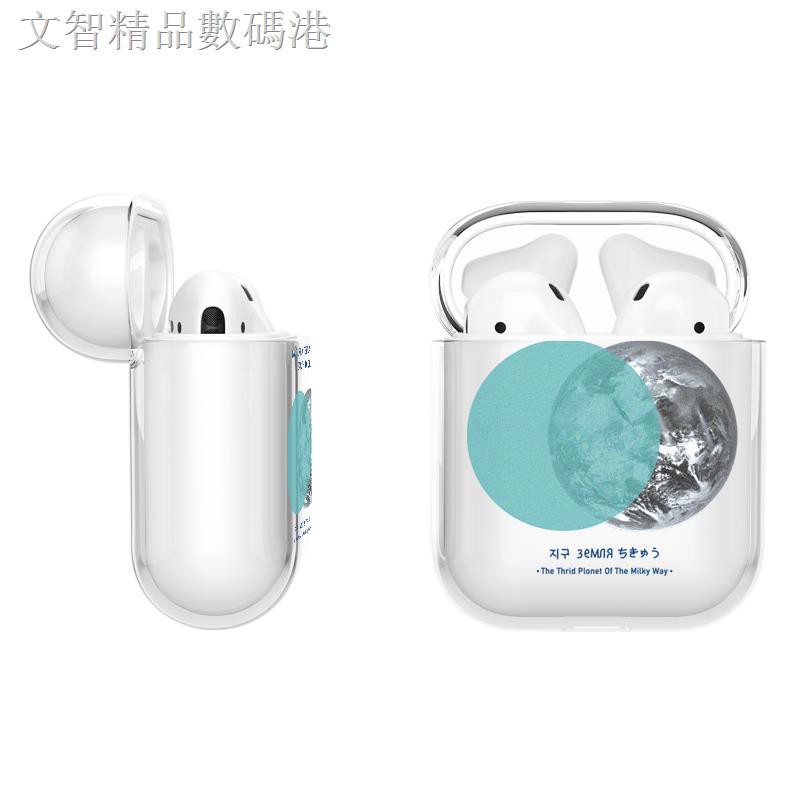 Vỏ Bảo Vệ Hộp Sạc Tai Nghe Airpods 1 / 2 / 3 Pro Hình Trái Đất Trong Suốt